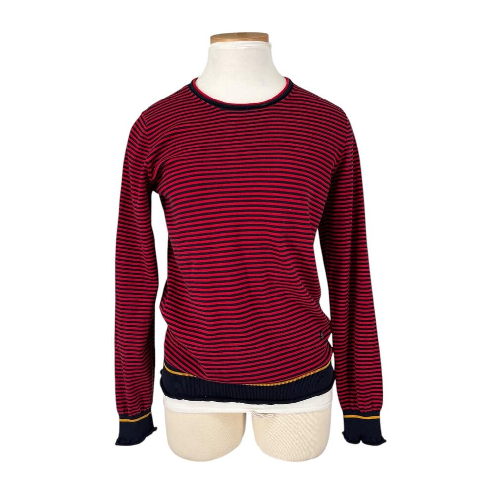 Sonya By Sonya Rykiel Sweater Stripe Red Blue Nautical Cotton Pullover Small